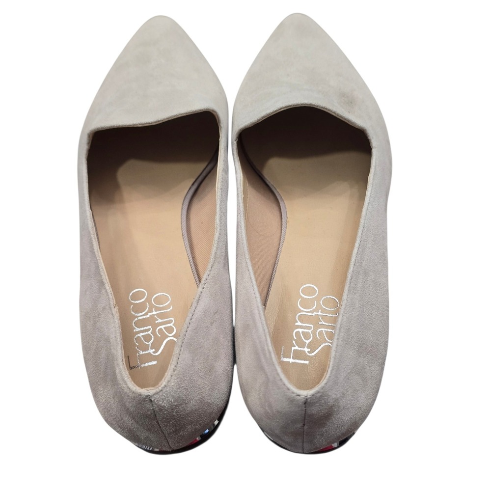 Franco Sarto Equinox Suede Pointed Toe Flats Sz 7.5 Quiet Luxury Minimalist - Picture 3 of 6